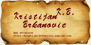Kristijan Brkanović vizit kartica